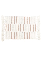 Yard Pecan Brown 100% Cotton Tassel Stitch Anti-Slip Bath Mat - Image 2 of 2