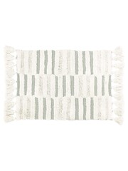 Yard Green 100% Cotton Tassel Stitch Anti-Slip Bath Mat - Image 2 of 2