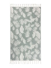 furn. Green 100% Cotton Tropics Hamman Style Tassel Bath Towel - Image 3 of 6