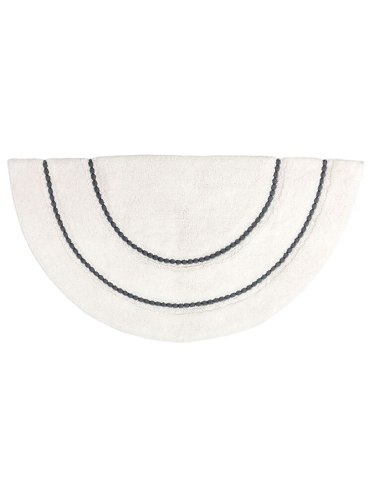 furn. Charcoal Grey Semi Circle Cotton Tufted Bath Mat - Image 1 of 2