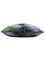furn. Teal Blue Leafy Outdoor Cushion - Image 2 of 4