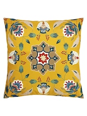 furn. Yellow Folk Flora 43 x 43 Outdoor Polyester Cushion - Image 2 of 5