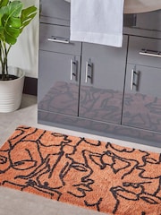 furn. Brown Everybody Abstract 100% Cotton Bath Mat - Image 1 of 3