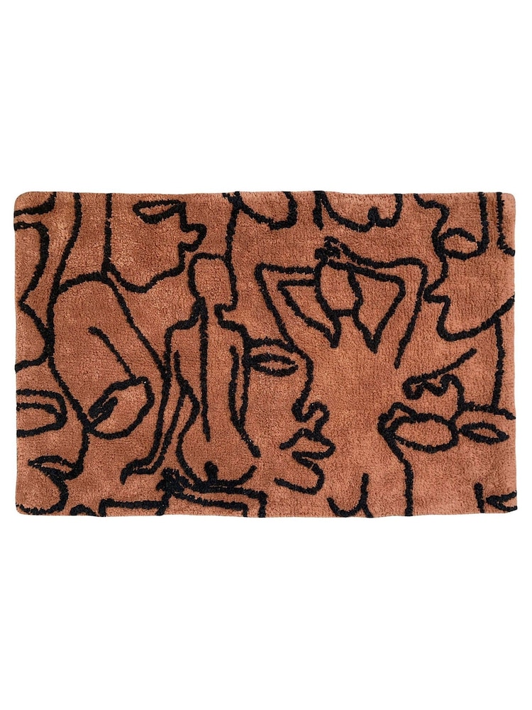 furn. Brown Everybody Abstract 100% Cotton Bath Mat - Image 2 of 3