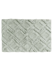 Yard Moonbeam Silver Diamond Tufted 100% Cotton Anti-Slip Bath Mat - Image 2 of 3
