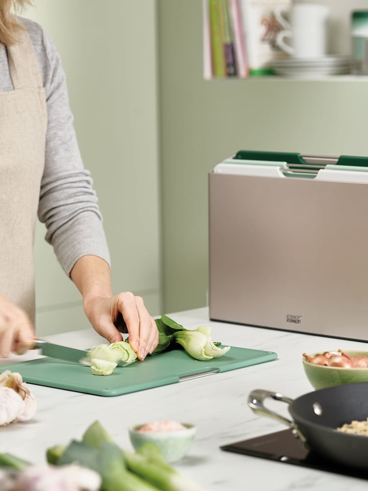 Joseph Joseph Sage Green Folio Large Chopping Board Set - Image 3 of 4