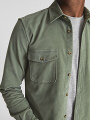 Reiss Mint Cialini Twill Cord Twin Pocket Overshirt - Image 5 of 6