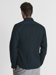 Reiss Navy James Twill Jersey Overshirt - Image 5 of 5