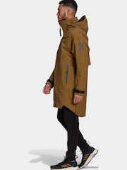 adidas Brown MYSHELTER RAIN.RDY Parka - Image 3 of 6