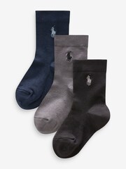 Polo Ralph Lauren deška modrina 100% Bombaž izredno lepo logotip nogavice 3 komplet - Slika 3 iz 7
