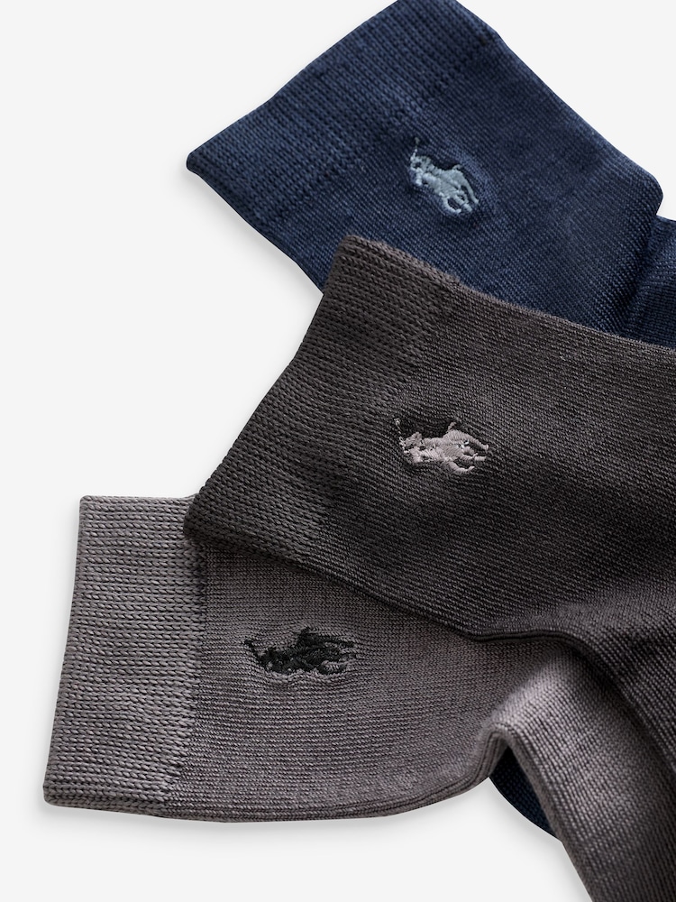 Polo Ralph Lauren deška modrina 100% Bombaž izredno lepo logotip nogavice 3 komplet - Slika 7 iz 7