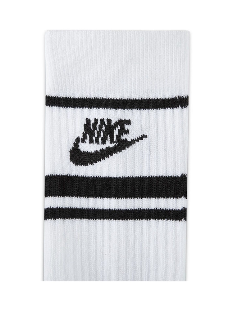 Nike White Sportswear Everyday Essential White Crew Socks 3 Pack - Image 4 of 4