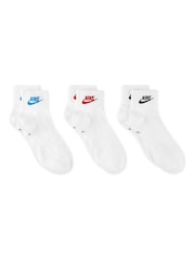 Vit/Röd - Nike Everyday Essential Ankel 100% bomull Strumpor 3 Paket - Bild 3 av 4
