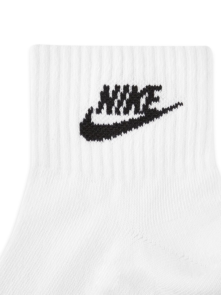 Vit/Röd - Nike Everyday Essential Ankel 100% bomull Strumpor 3 Paket - Bild 4 av 4