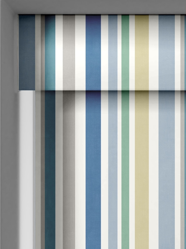 Blue Multi Stripe Made To Measure Roller Blind - Image 2 of 6