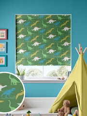 Green Multi Dino Made To Measure 100% Cotton Roman Blind - Image 1 of 6