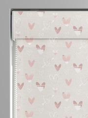 Natural Linen Kids Love Hearts Made To Measure Roman 100% Cotton Blinds - Image 3 of 6
