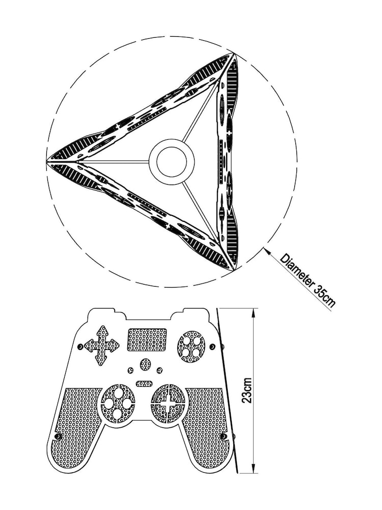 Black Metal Game Controller Easy Fit Light shade - Image 4 of 4