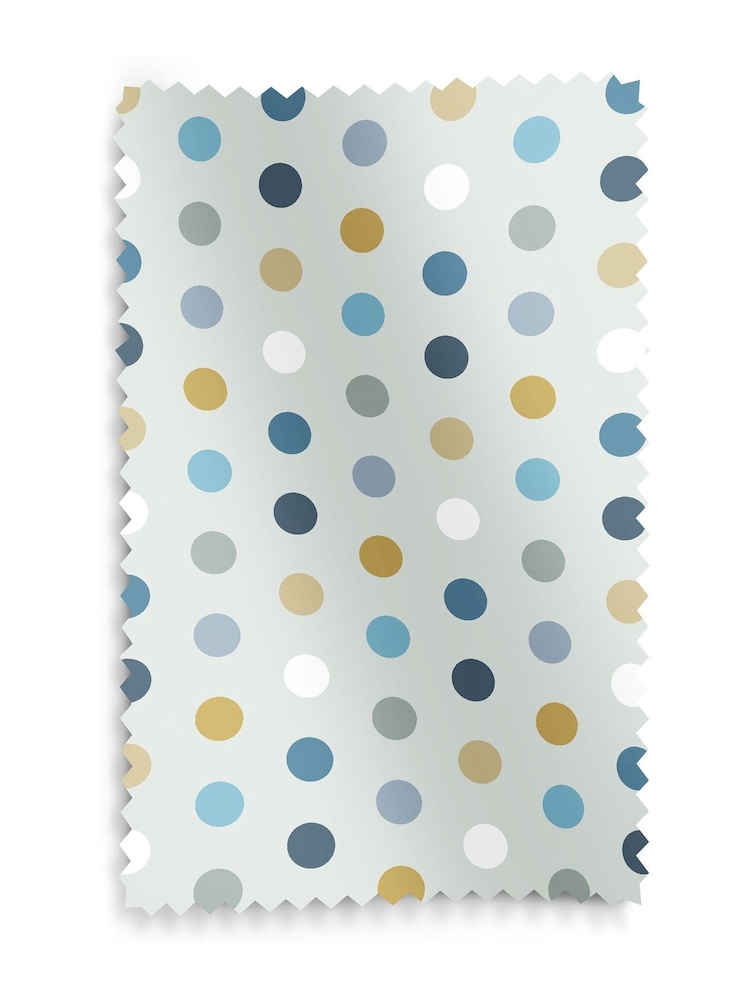 Sky Blue Kids Polka Dots Made To Measure Roman 100% Cotton Blind - Image 6 of 6