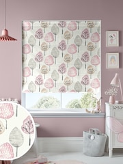 Blush Pink Trees Made To Measure Roman 100% Cotton Blind - Image 1 of 6
