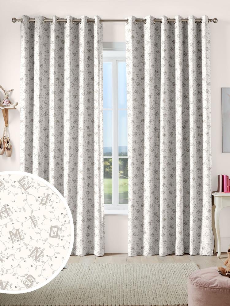 Laura Ashley Linen Natural Kids Ahoy Alphabet Made To Measure Curtains - Image 2 of 9