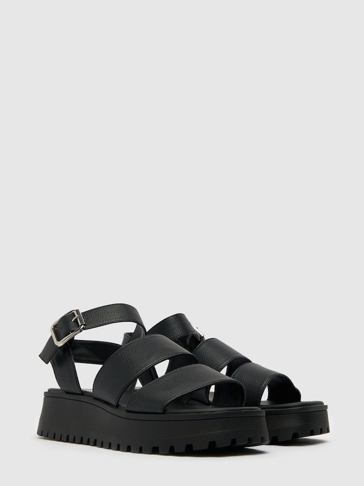 Schuh Black Tala Chunky Flatform Sandals - Image 2 of 8