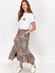 Sonder Studio Red Meadow Print Midi Skirt - Image 1 of 5