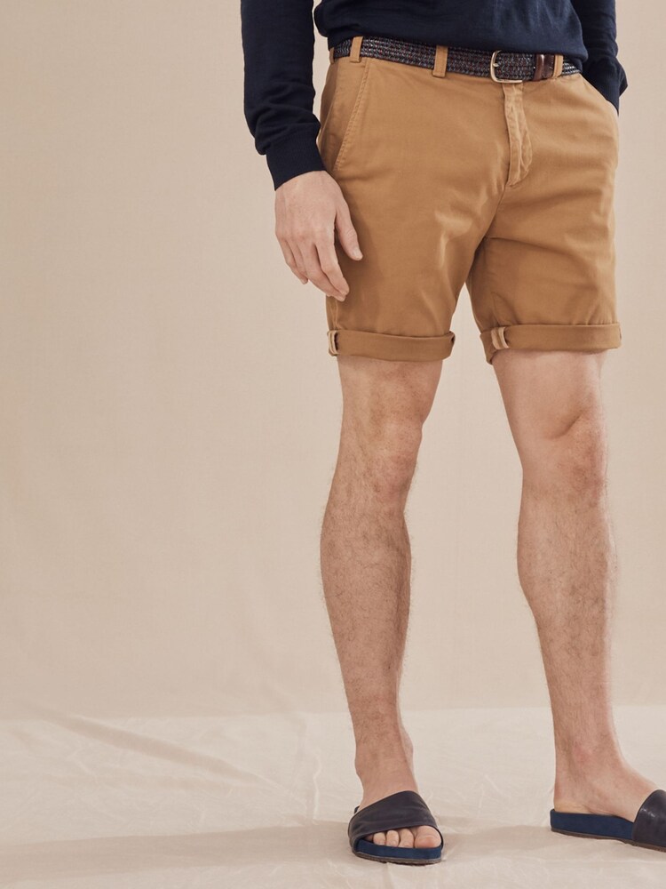 Oliver Sweeney Frades Tan Brown 100% Cotton Shorts - Image 1 of 5