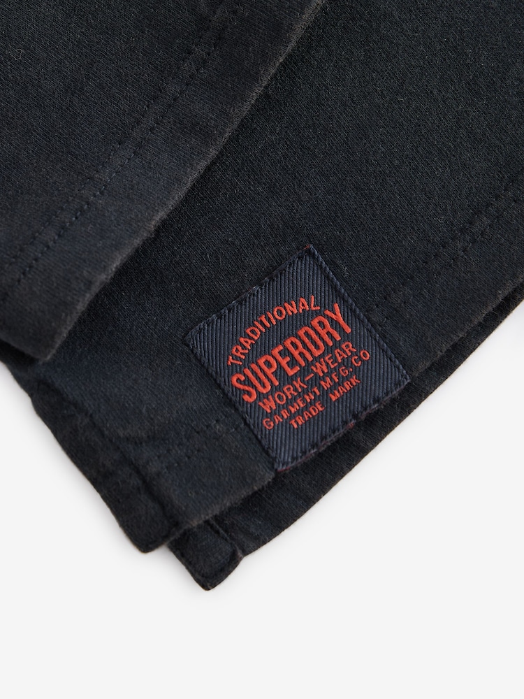 Superdry Charcoal Grey Long Sleeve Workwear Printed T-Shirt - Image 11 of 11 Superdry Charcoal Grey Long Sleeve Workwear Printed T-Shirt - Image 11 of 11