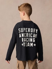Superdry Charcoal Grey Long Sleeve Workwear Printed T-Shirt - Image 2 of 11