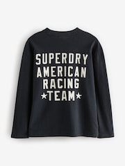 Superdry Charcoal Grey Long Sleeve Workwear Printed T-Shirt - Image 8 of 11