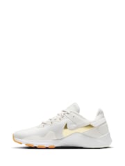 Nike White/Gold Legend Essential 2 Trainers - Image 2 of 10