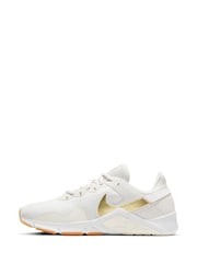 Nike White/Gold Legend Essential 2 Trainers - Image 4 of 10