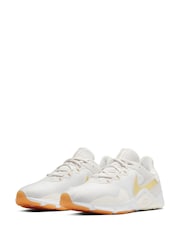 Nike White/Gold Legend Essential 2 Trainers - Image 5 of 10