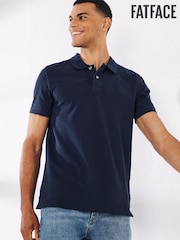FatFace Blue Pique Polo Shirt - Image 1 of 1