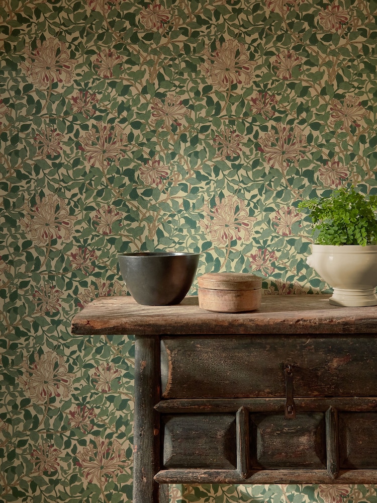 Morris & Co. Green Honeysuckle Wallpaper - Image 1 of 2