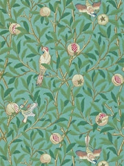 Morris & Co. Green Bird Pomegranate Wallpaper - Image 1 of 1