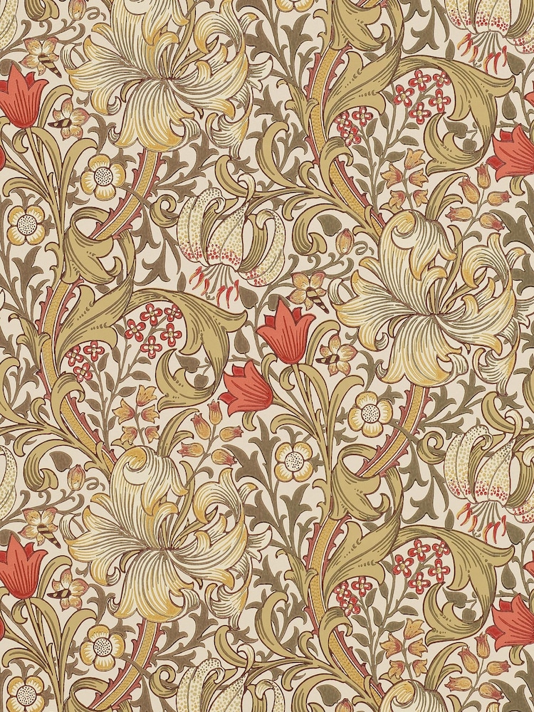 Morris & Co. Orange Golden Lily Wallpaper - Image 1 of 2