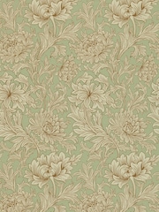 Morris & Co. Green Chrysanthemum Toile Wallpaper - Image 1 of 1