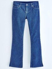 Indigoblau/Samt - Own Low Rise Stretch-Jeans mit ausgestelltem Bein und Saumschlitzen - Bild 3 von 7