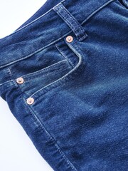 Indigoblau/Samt - Own Low Rise Stretch-Jeans mit ausgestelltem Bein und Saumschlitzen - Bild 6 von 7