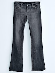 Czarny - Rozkloszowane dżinsy Own. ze stretchem, niskim stanem i rozcięciem z boku - Obraz 1 z 1