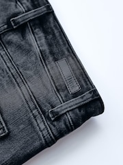 Schwarz - Own Low Rise Stretch-Jeans mit ausgestelltem Bein und Saumschlitzen - Bild 6 von 7