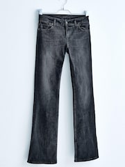 Schwarz - Own Low Rise Stretch-Jeans mit ausgestelltem Bein und Saumschlitzen - Bild 1 von 7