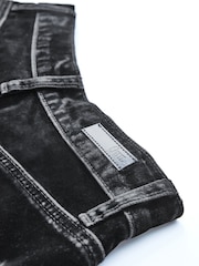 Black Velvet High Waist Wide Leg Jeans - Image 11 of 12
