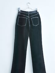 Black Velvet High Waist Wide Leg Jeans - Image 6 of 12