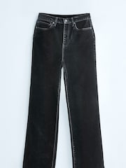 Black Velvet High Waist Wide Leg Jeans - Image 7 of 12
