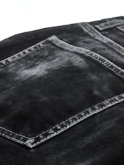 Black Velvet High Waist Wide Leg Jeans - Image 9 of 12