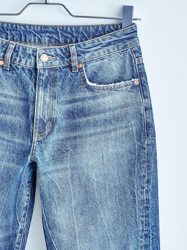 Mid Blue Twisted Seam Mom Jeans - Image 12 of 12