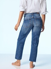 Mid Blue Twisted Seam Mom Jeans - Image 2 of 12